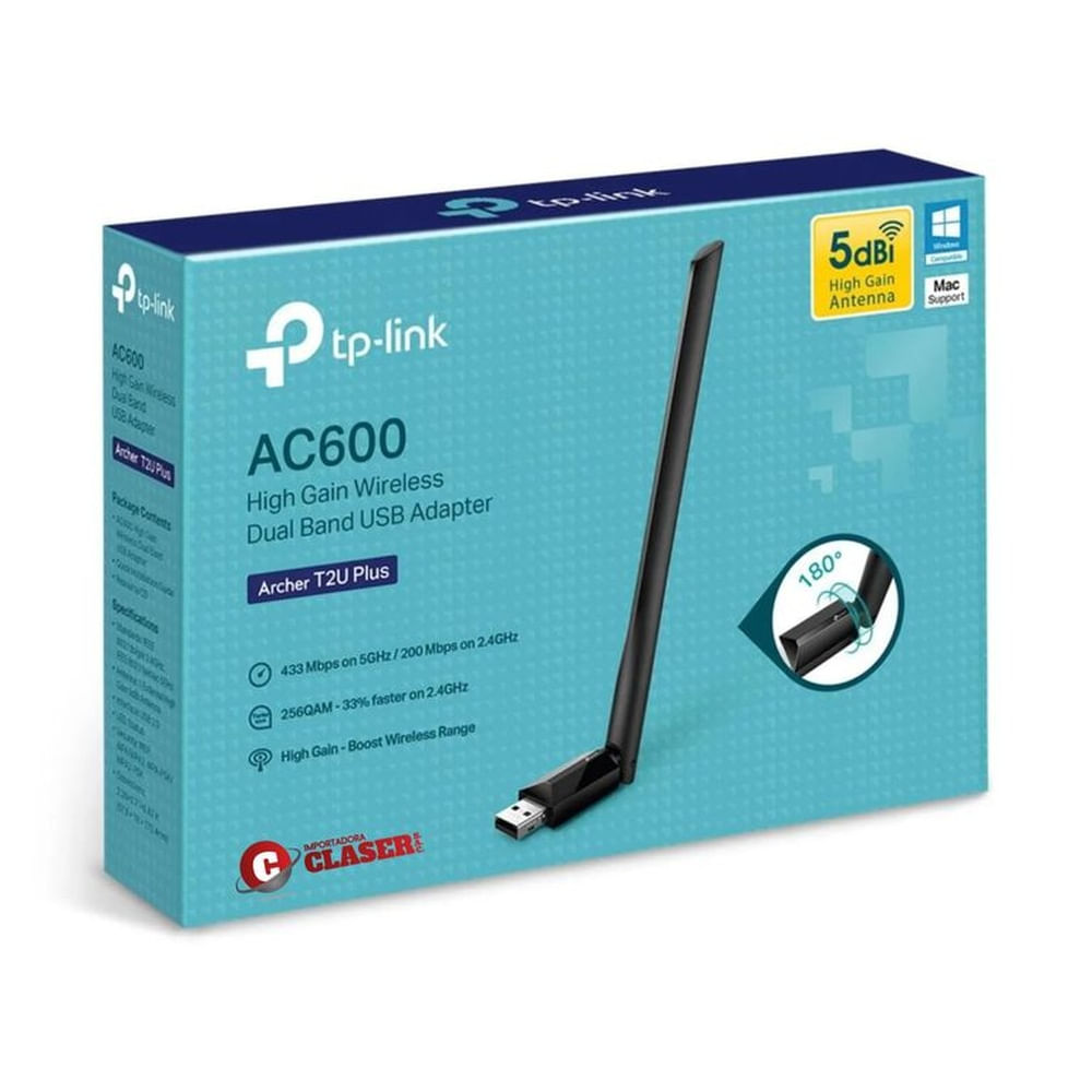 ADAPTADOR USB WIFI TP-LINK ARCHER T2U PLUS AC600