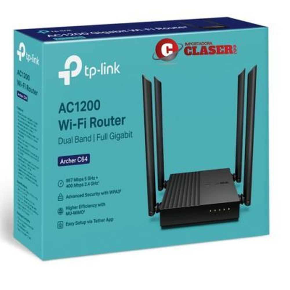 ROUTER TP-LINK ARCHER C64 AC1200 GIGABIT MU-MIMO