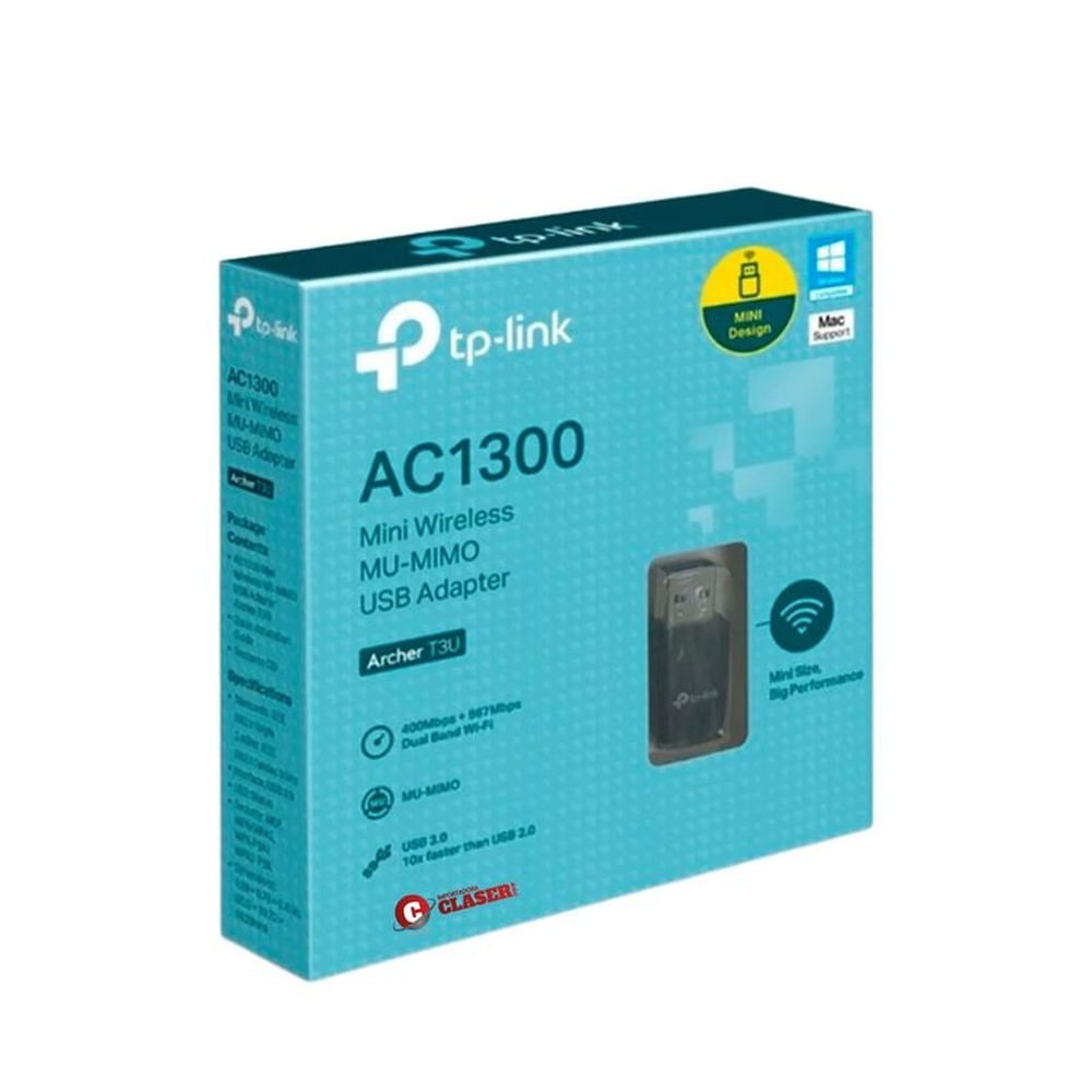 ADAPTADOR USB WIFI TP-LINK ARCHER T3U AC1300 MINI MU-MIMO