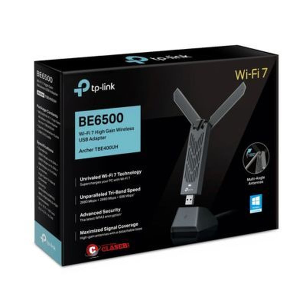 ADAPTADOR USB WIFI TP-LINK ARCHER TBE400UH TRI BANDA WIFI7