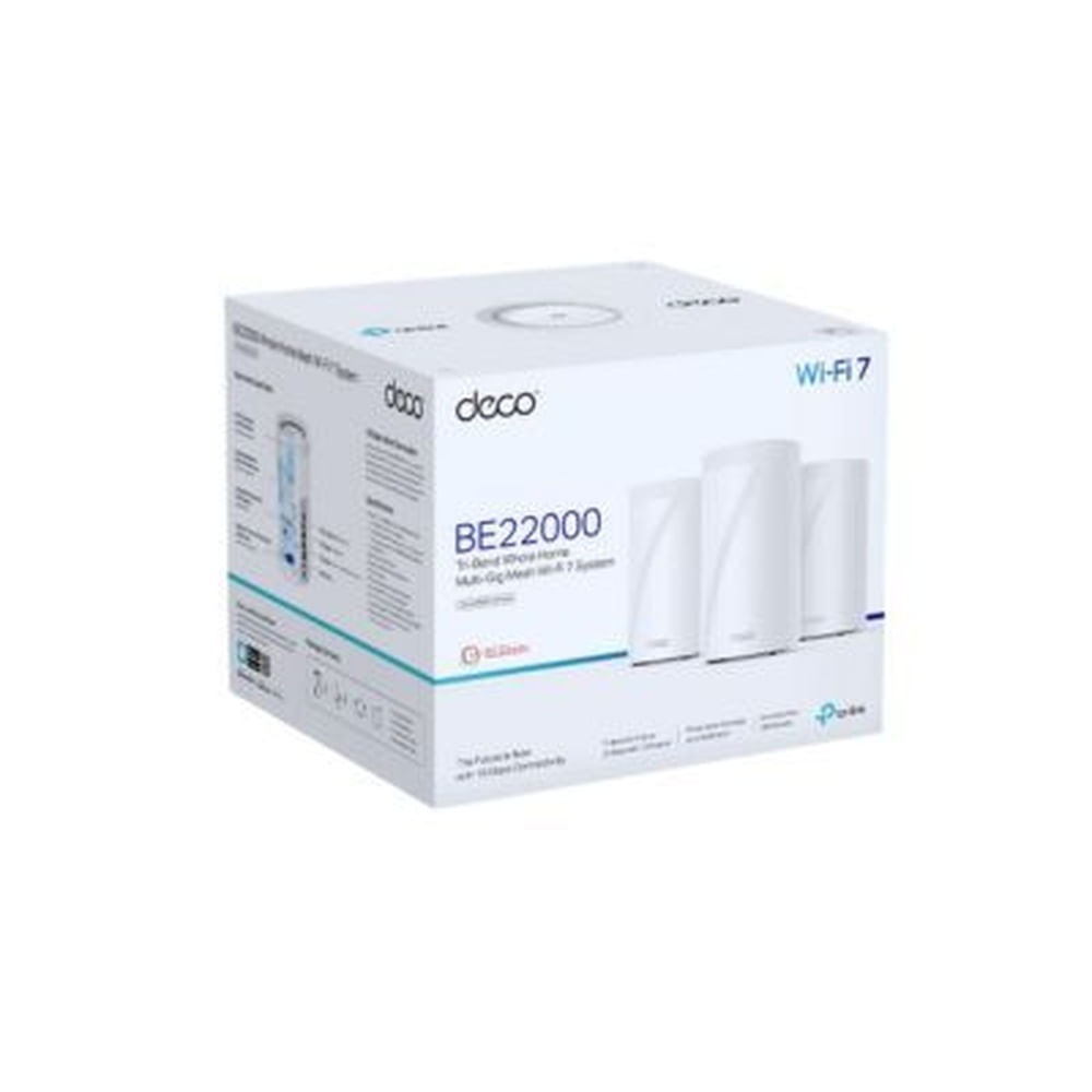 SISTEMA WIFI MESH TP-LINK DECO BE85-3 BE22000 PACK3 WIFI7