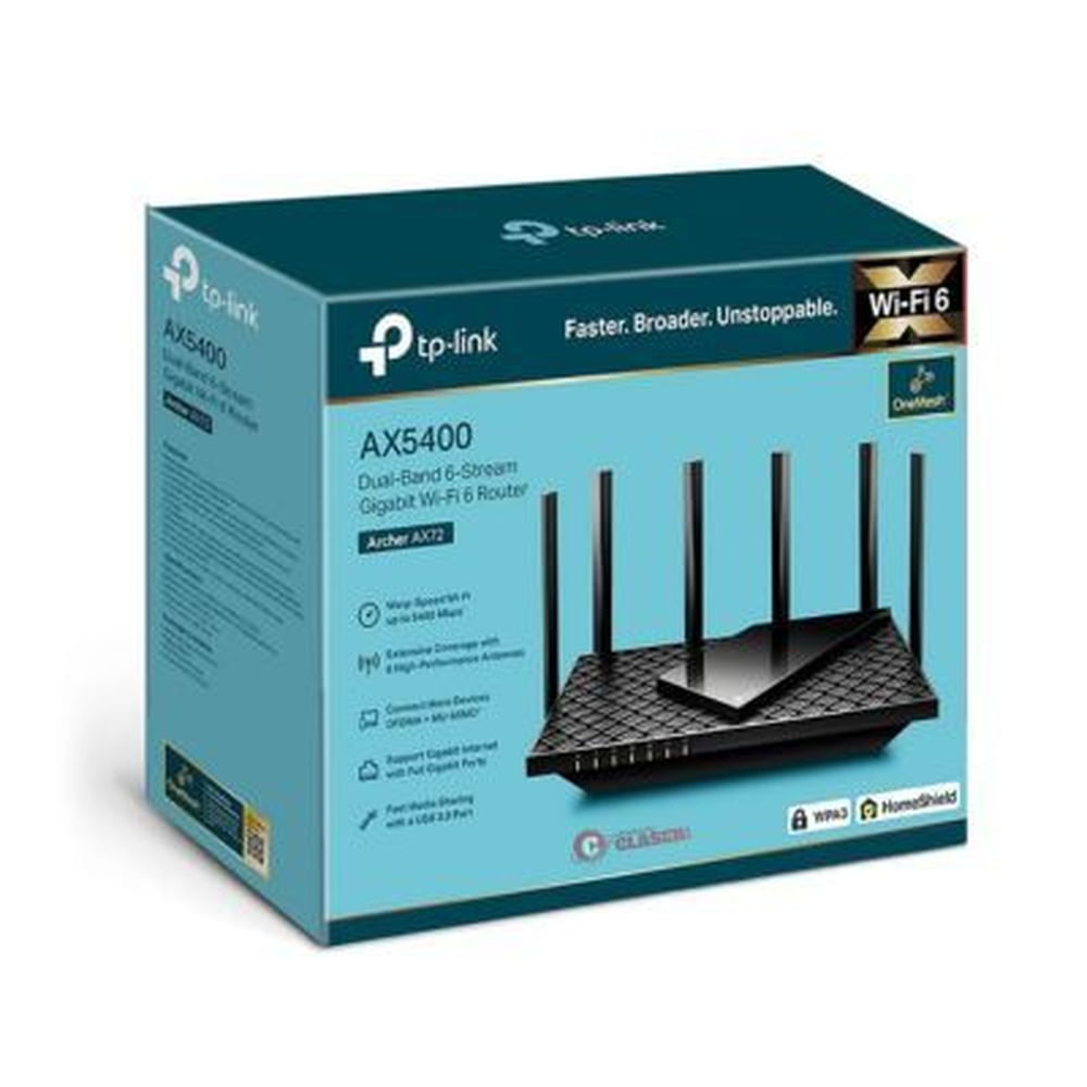 ROUTER TP-LINK AX72 AX5400 5PTS GIGABIT + USB 3.0 WIFI 6