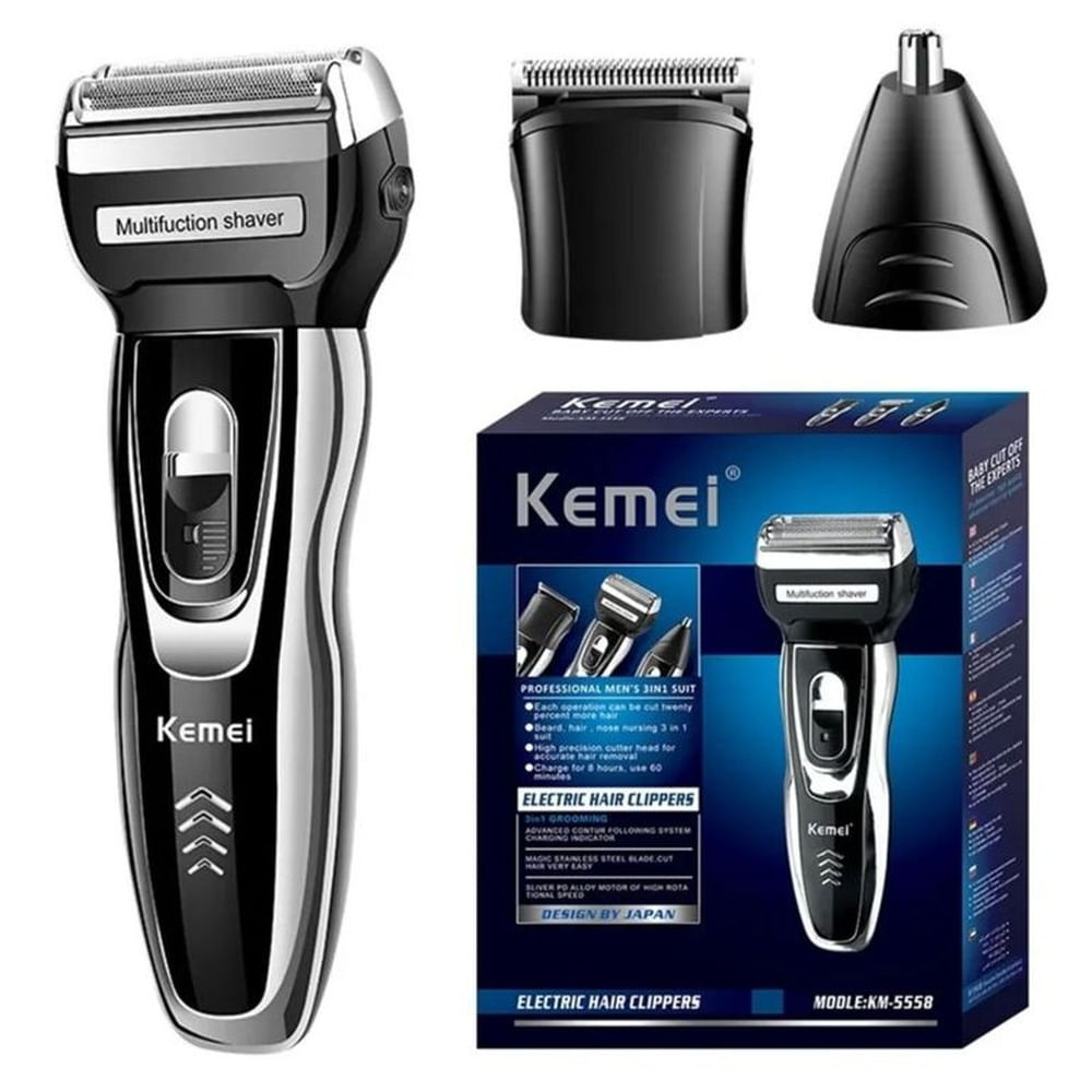 Maquina Cortador de Cabello y Afeitador 3en1- KEMEI