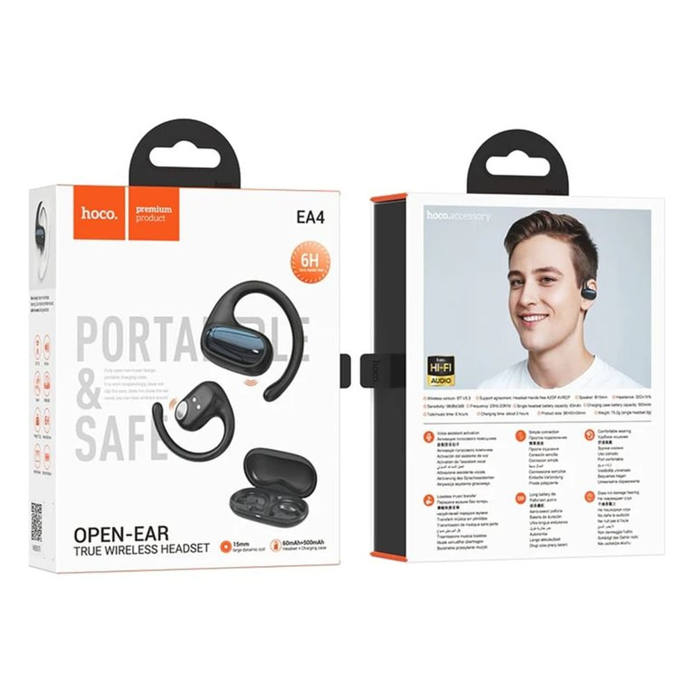 Auriculares Inalámbricos Hoco EA4 - Color Negro