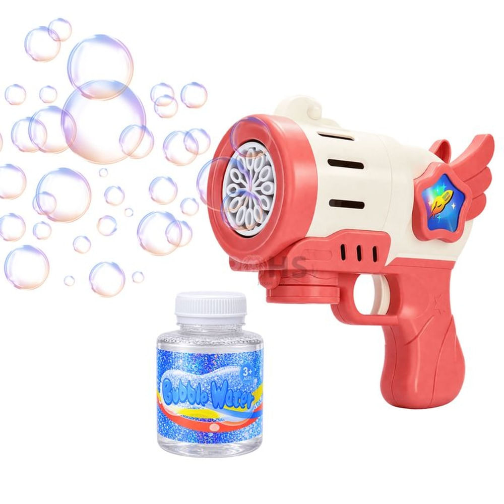 Pistola De Burbujas Rosa Automática Incluye Líquido Juguete Infantil