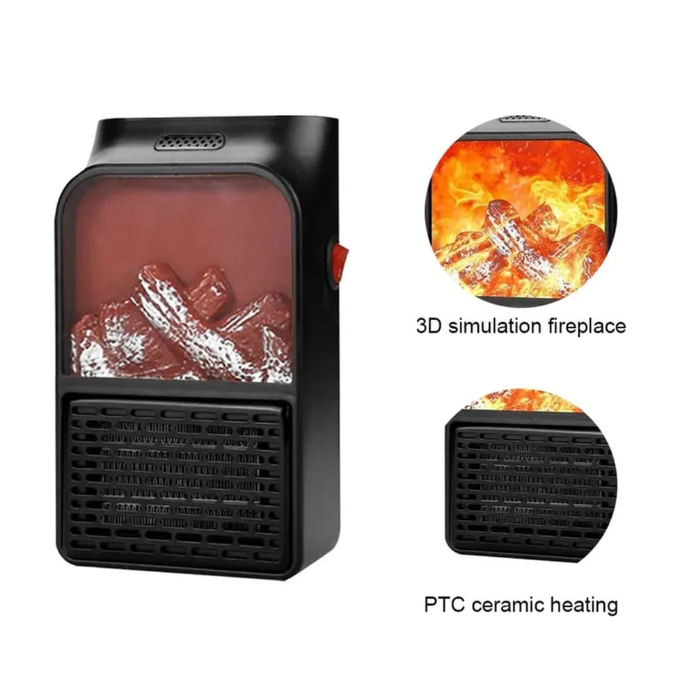 Calefactor Eléctrico Flame Heater  de 1000 Watts