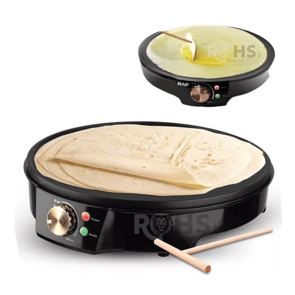 Crepera Eléctrica RAF 1200W Antiadherente Para Crepes Tortillas Y Desayunos