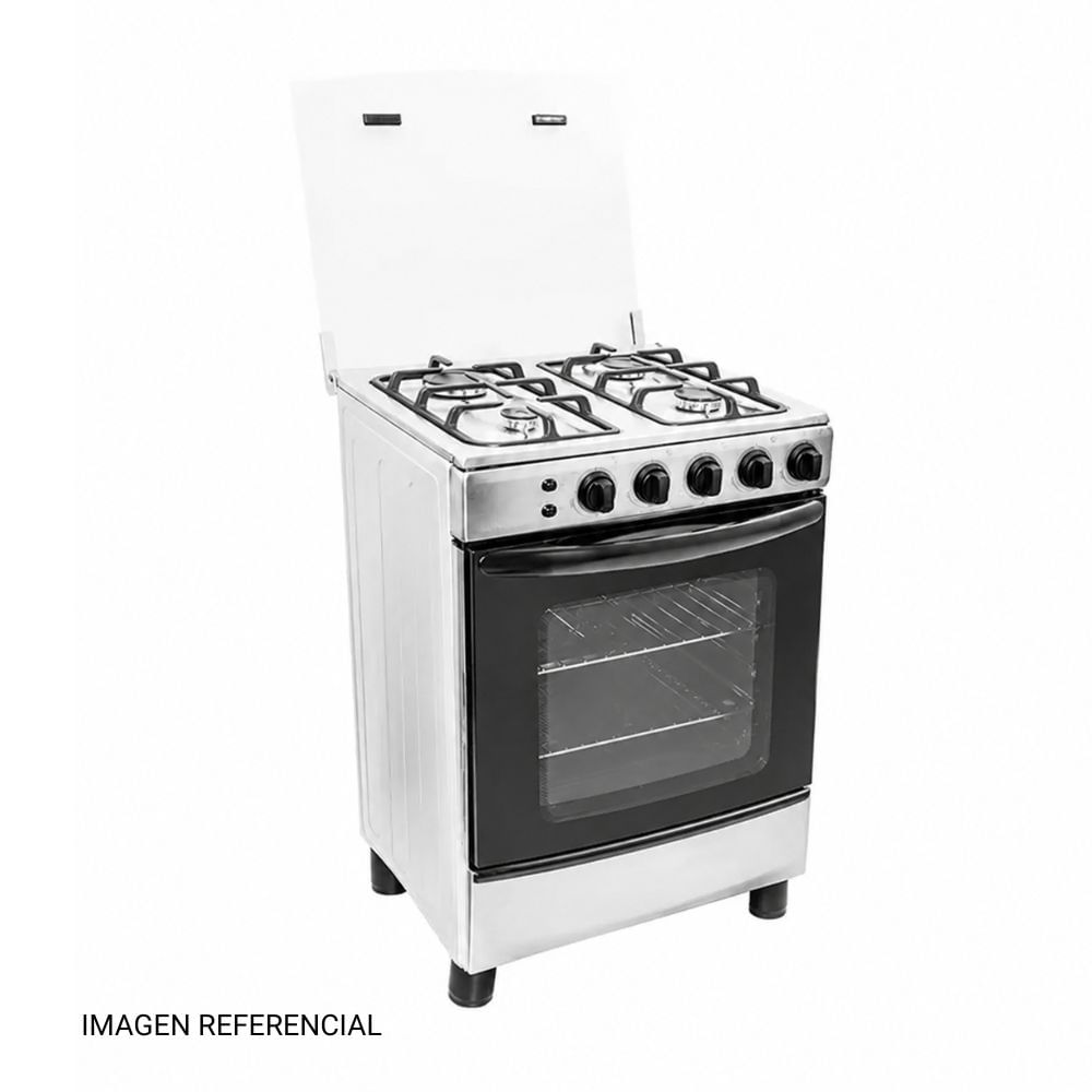 Cocina de Pie a Gas GLP 24"" Orange Barcelona 4 Hornillas Acero Inoxidable Plata