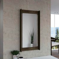 Espejo Rectangular Decorativo Melamina Escala 120x60cm Tuhome Marrón