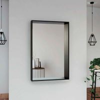 Espejo Rectangular Decorativo Trento 70x100cm Melamina Negro Tuhome