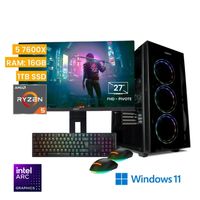 Computadora PC Gamer Vastec Hero Ryzen 5 7600X 16GB 1TB SSD Intel ARC B580 12GB Windows 11 Home
