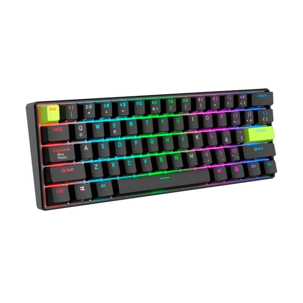 Teclado Royal Kludge C61 Wired Black Green Switch Mint