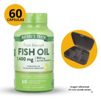 OMEGA 3 FISH OIL 1400MG 60 CAPSULAS BLANDAS NATURE'S TRUTH SABOR LIMON CON PASTILLERO