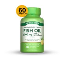 OMEGA 3 FISH OIL 2000MG 60 CAPSULAS BLANDAS NATURE'S TRUTH SABOR LIMON