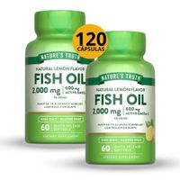 PACK DE 2  UNIDADES OMEGA 3 FISH OIL 2000MG 60 CAPSULAS BLANDAS NATURE'S TRUTH SABOR LIMON