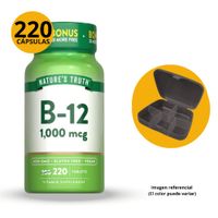 VITAMINA B12 1000MCG 220 NATURE'S TRUTH FRASCO CON 220 CAPSULAS CON PASTILLERO