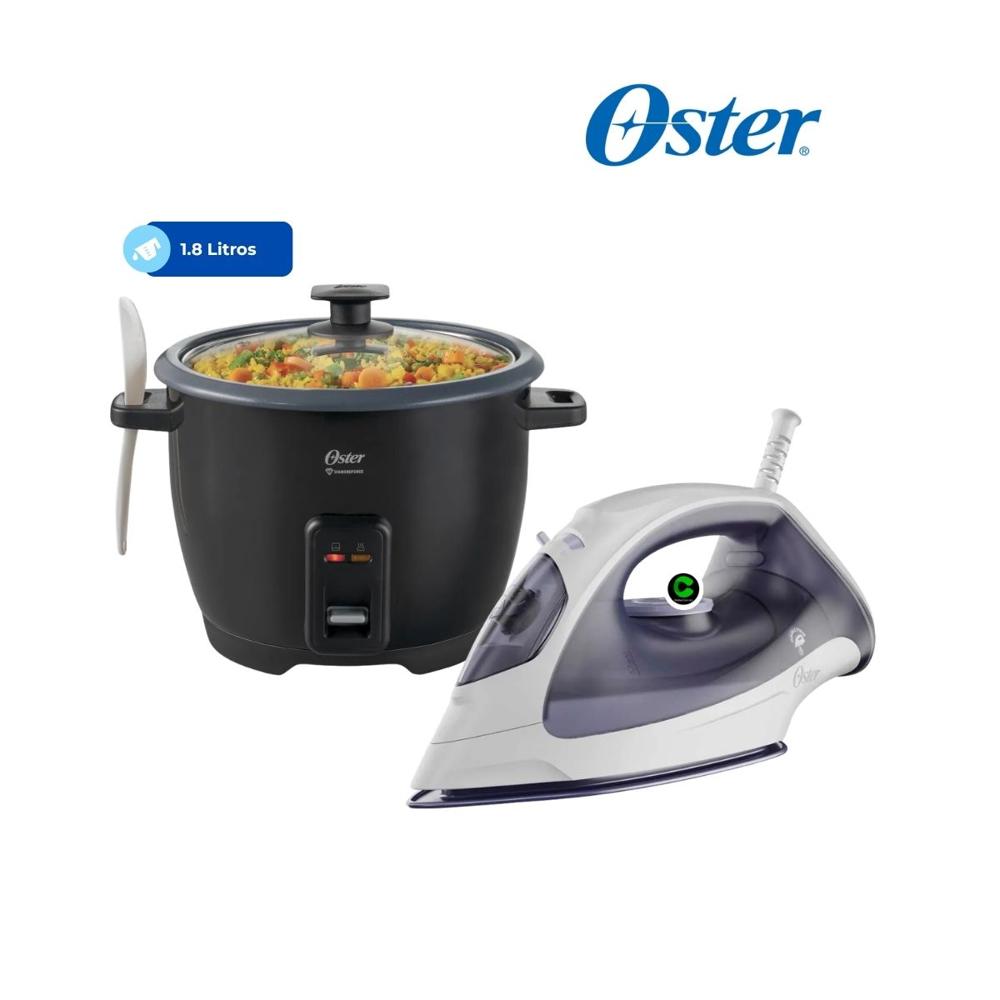 COMBO OSTER Olla Arrocera 1.8 Litros - Plancha Liviana a Vapor