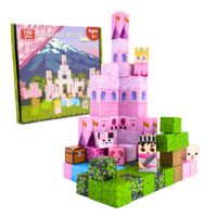 Divertido Set de Bloques Magneticos  Castillo Rosa Armable 100 Pcs
