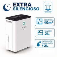 Deshumedecedor Ultra Compacto Purio Pulsar 12L Tanque 2L Panel Táctil