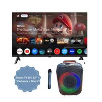TELEVISOR JVC 32 QLED GOOGLE TV HD - LT-32KM1584 - Parlante EWTTO - Micrófono ET-P5777MBC