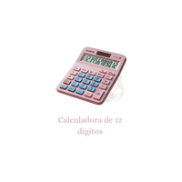 Calculadora casio 12 digit mx-12b rosado con celeste