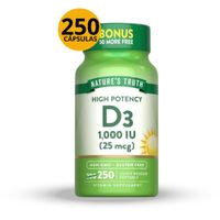 VITAMINA D3 1000IU 25MCG NATURE'S TRUTH FRASCO 250 CAPSULAS BLANDAS