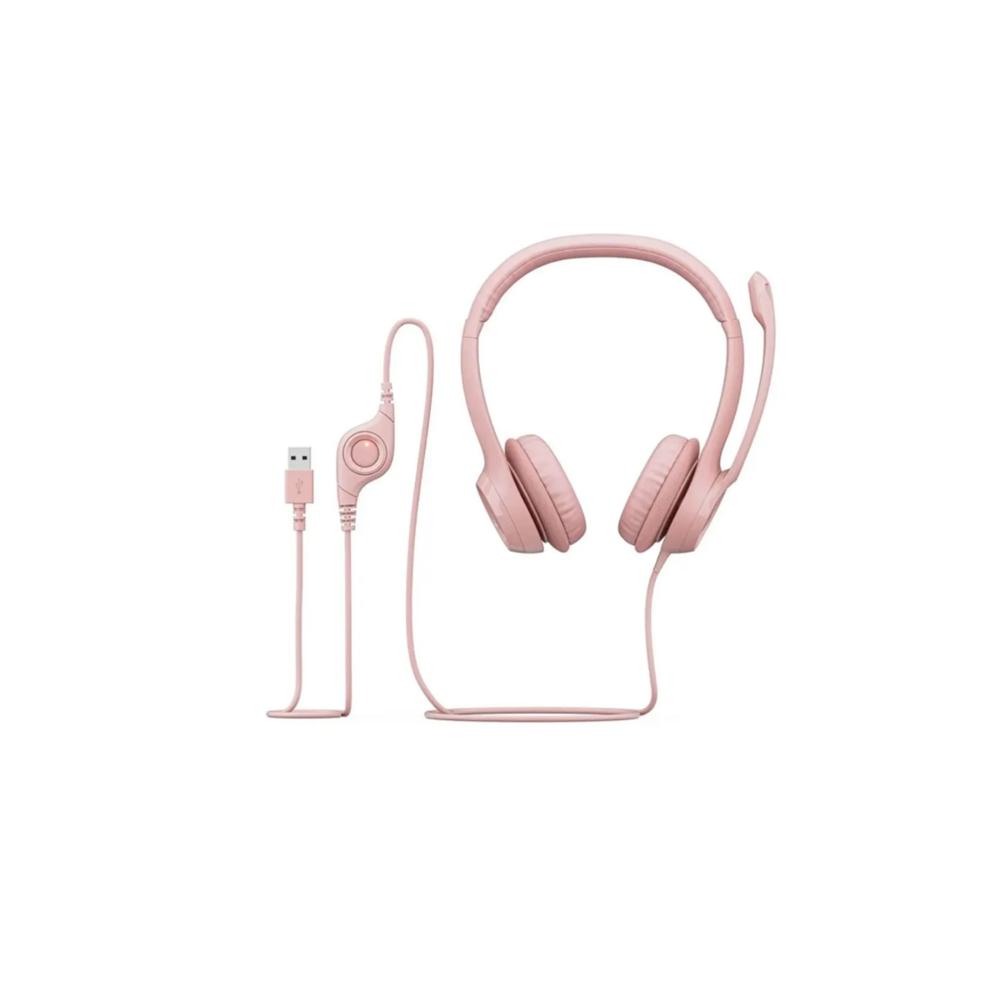 AUDIFONO CON MICROFONO LOGITECH H390 USB NOISE CANCELLING ROSE 981-001280