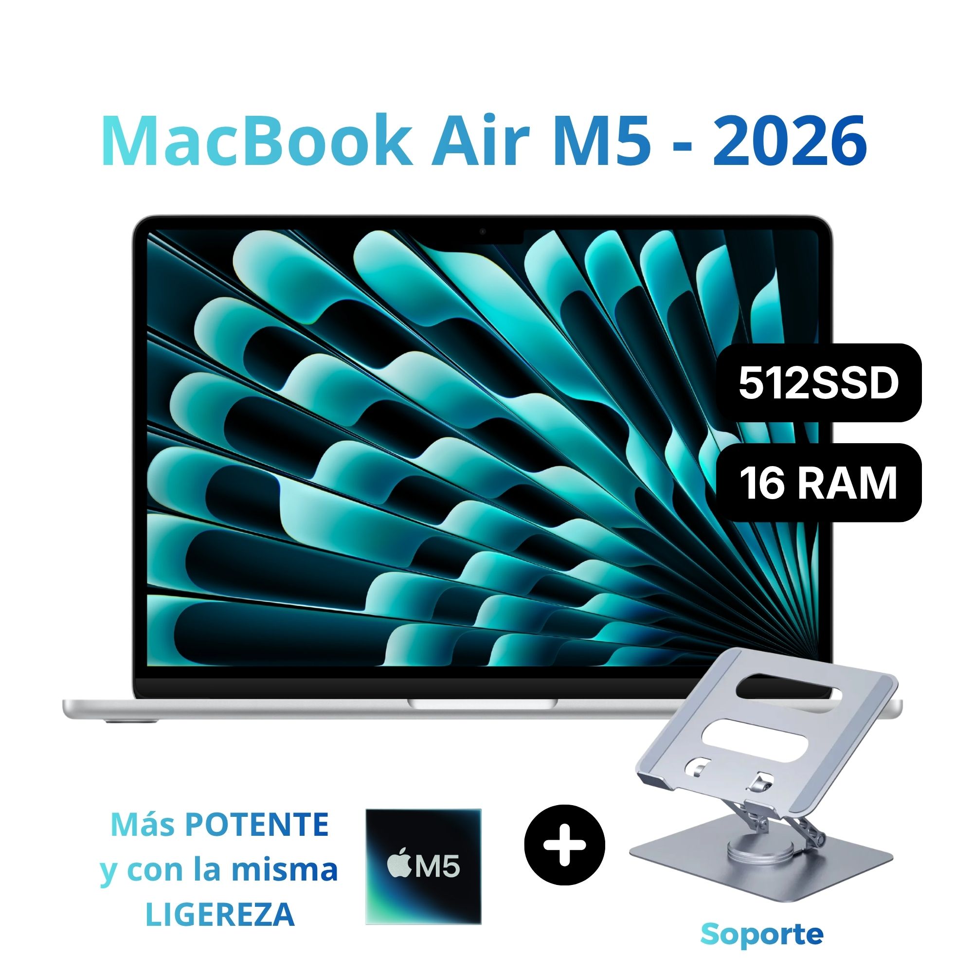 MacBook Air Apple de 13''  Chip M5 16GB RAM 512GB SSD Teclado Inglés - Silver