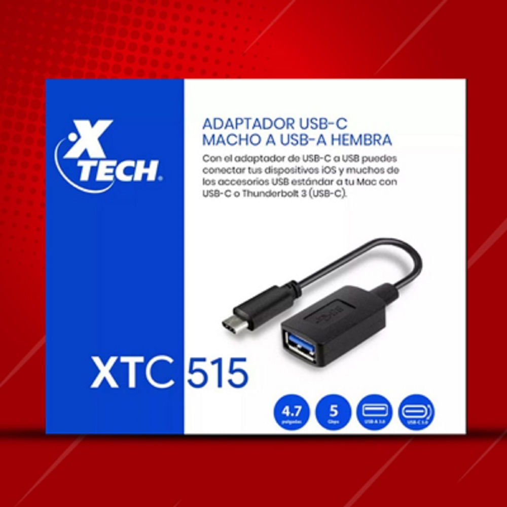 OTG XTECH XTC515 TIPO C Macho A USB Hembra