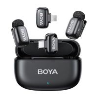 BOYA Mini 2 Micrófono inalámbrico USB C y Ligthing  2TX 1RX  30 horas de duración