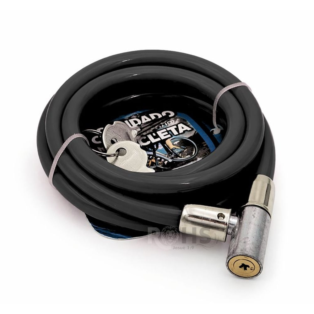 Candado Para Bicicleta Negro 150 cm Cable De Seguridad Con Llave Antirrobo