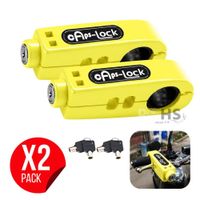 Pack X2 Candados Antirrobo para Acelerador De Moto Amarillo