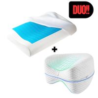 Almohada Cervical Viscoelástica Con Gel + Almohada de Piernas