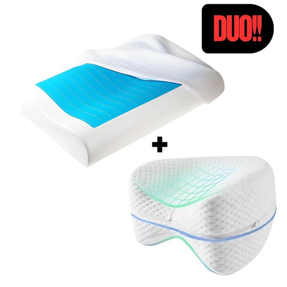 Almohada Cervical Viscoelástica Con Gel + Almohada de Piernas