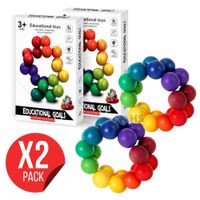 Pack X2 Cubo Sensorial De Bolas Flexible Antiestrés Educativo Para Niños Y Adultos
