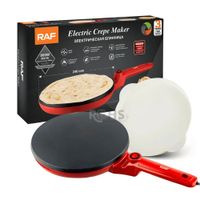 Crepera Eléctrica RAF 800W Antiadherente 24cm Para Crepes Panqueques Con Control De Temperatura