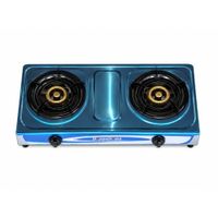 Cocina 2 Hornillas Gas Portátil Acero Inoxidable Encendido Rápido Resistente AJ330610