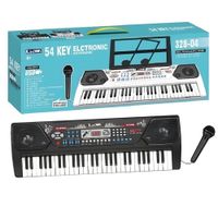 Piano Musical De 54 Keys Con Variedad De Sonidos Y Micrófono Incluido - Negro