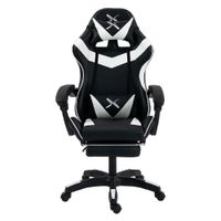 Silla Gamer Lyzor con posapiés SGBWTWN135B Black White