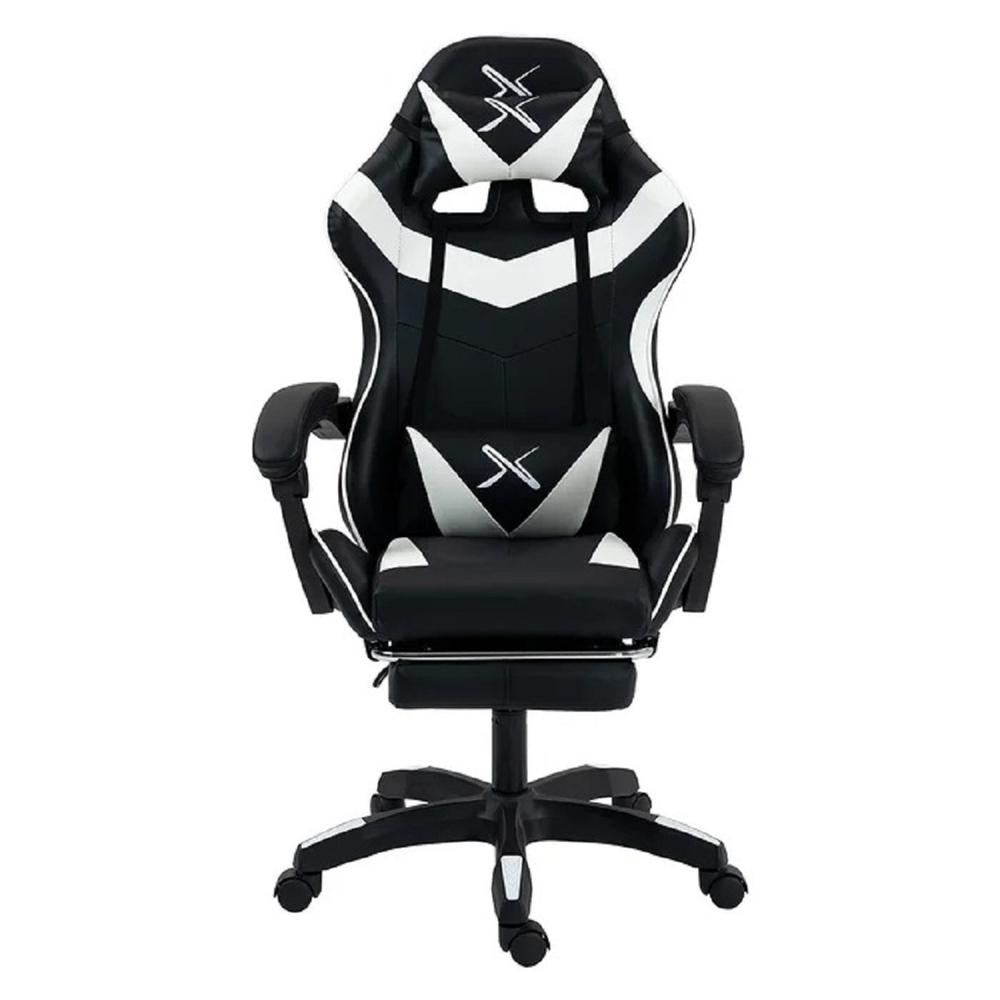 Silla Gamer Lyzor con posapiés SGBWTWN135B Black White