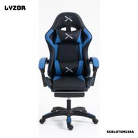 SILLA GAMER LYZOR CON POSAPIES AZUL - SGTWN135A