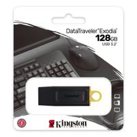 Memoria USB 3.2 Kingston Data Traveler Exodia DTX 128GB de capacidad Negro