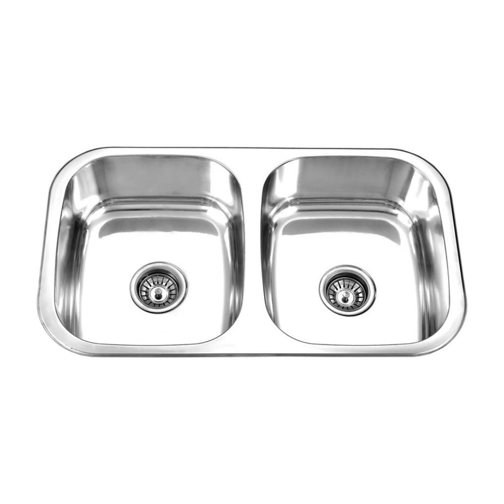 Lavadero de Cocina 2 Pozas Trebol Toscana Dobl 76x44cm Acero Inoxidable