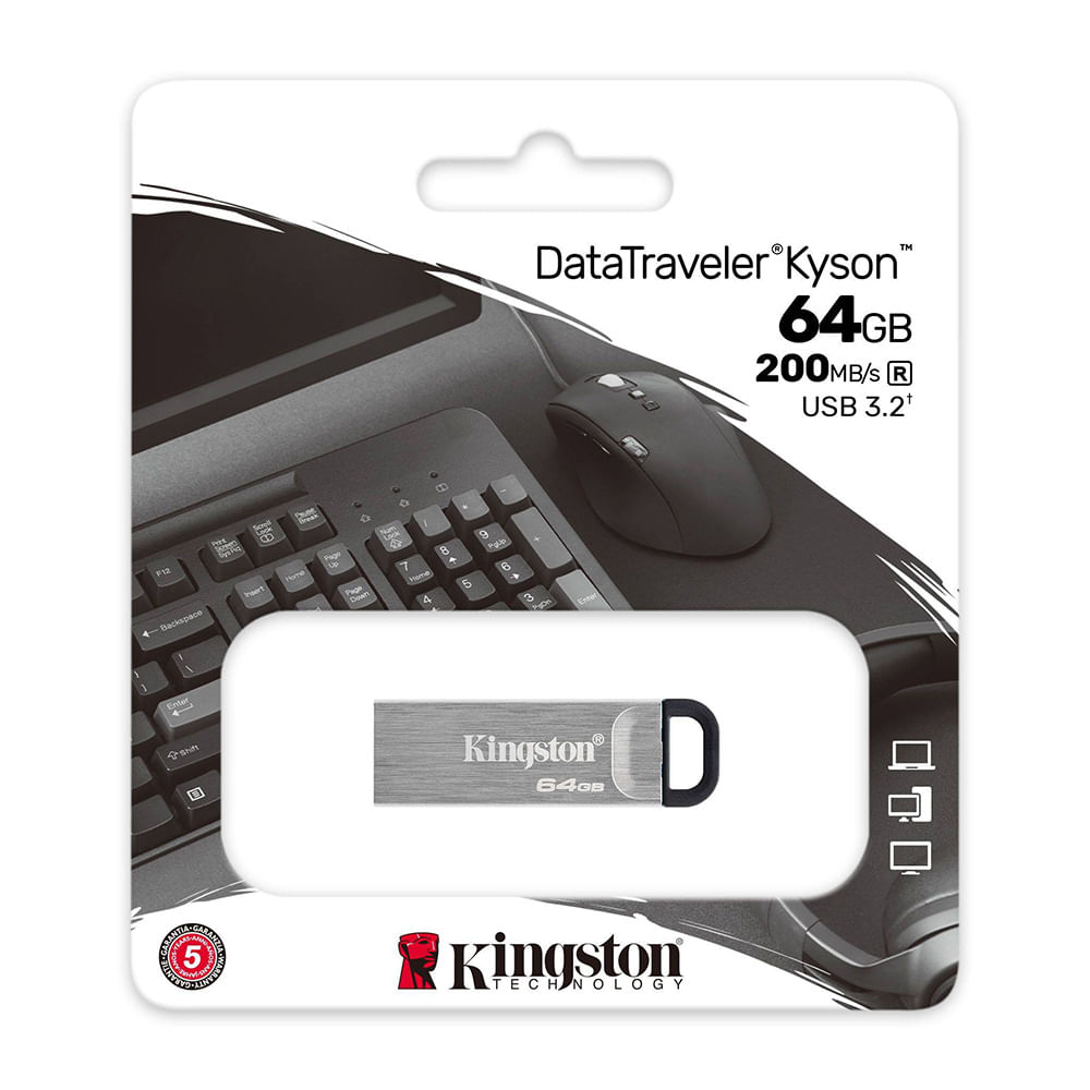 Memoria USB Kingston DataTraveler Kyson 64GB USB 3.2 Gen 1 Metal DTKN64GB