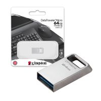 Memoria USB Kingston DataTraveler Micro 64GB USB 3.2 Gen 1 Metálica
