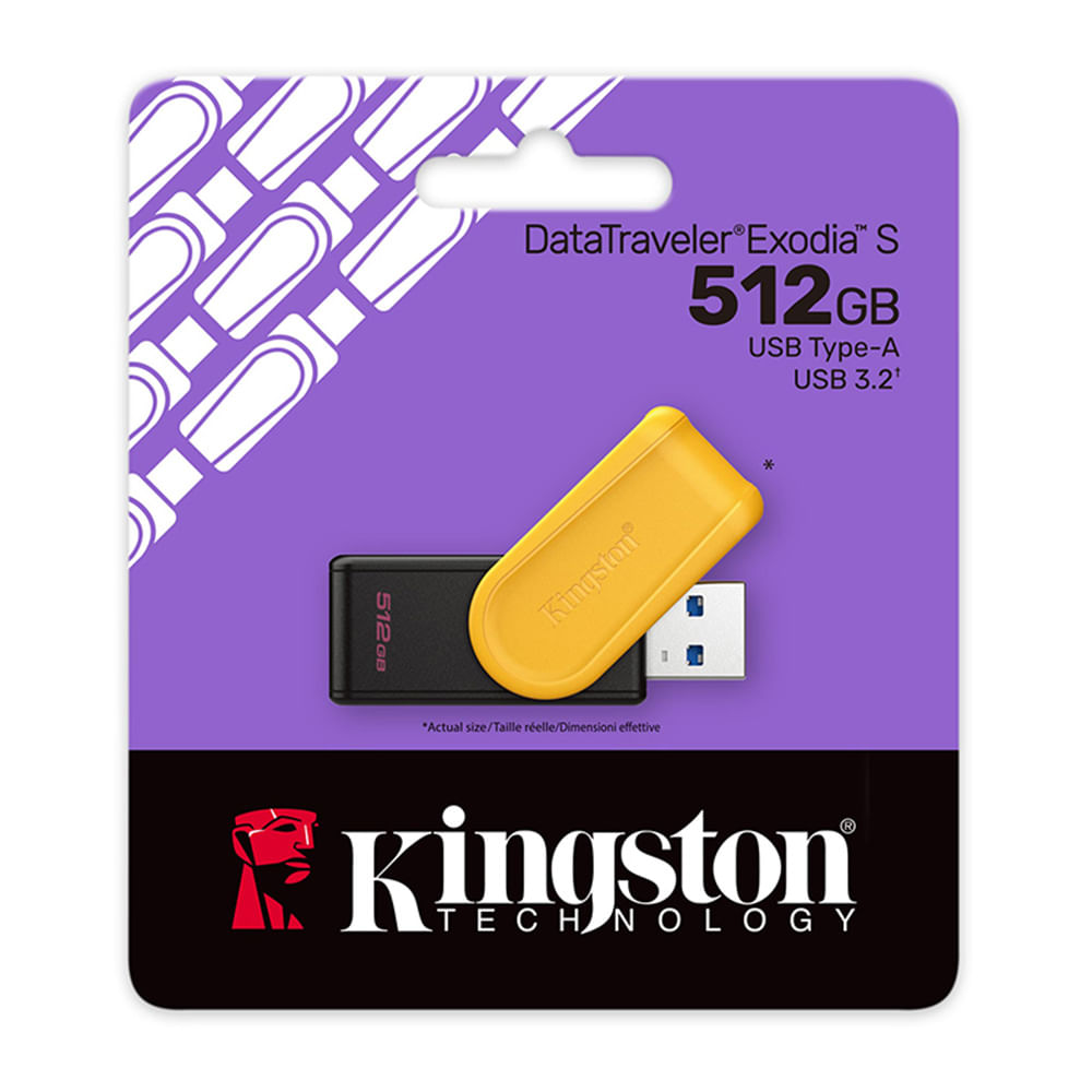 USB Kingston DataTraveler Exodia S 512GB USB 3.2 Gen 1 Amarillo