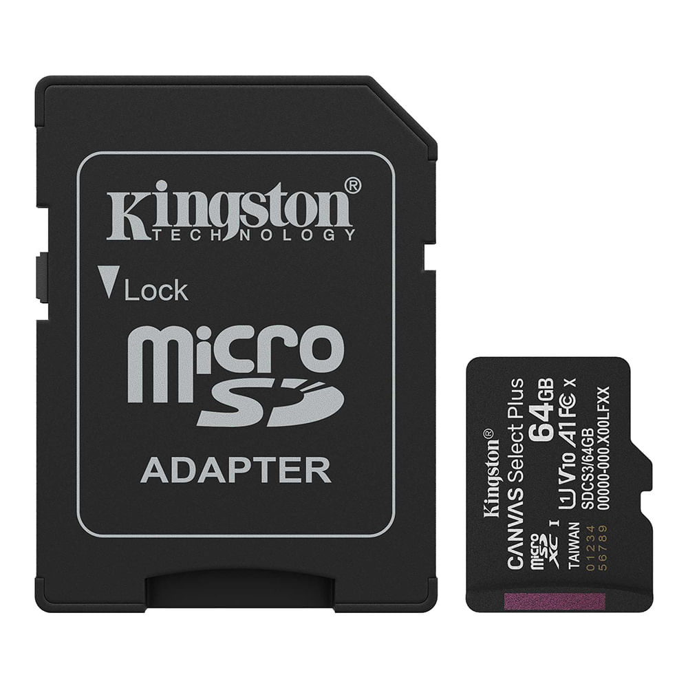 Memoria MicroSD Kingston Canvas Select Plus 64GB 150MBs UHS-I Clase 10