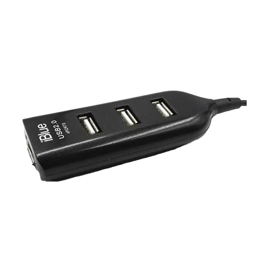 Hub Portatil Iblue 4 Puertos Usb 2.0 Alta Velocidad Negro