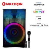 Parlante Activo Maxtron MX 1501 Rainbow Boufer 15"" USB BT TWS LED RGB