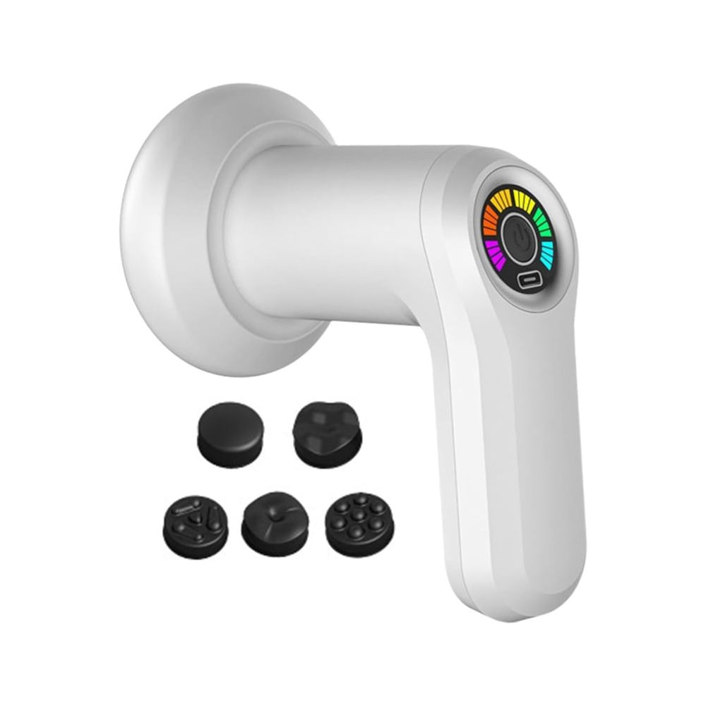 Masajeador Vibropercutor Corporal USB con 5 Cabezas y 6 Velocidades